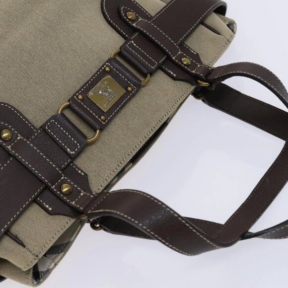 BURBERRY Blue Label Tote Bag Canvas Beige Auth - Picture 7 of 16